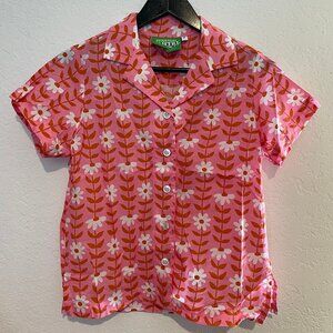 Big Bud Press Pantry Button Up Lazy Daisy Pink Size P